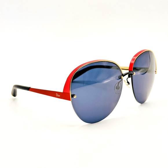 Dior Sunglasses Superbe RMU KU Red Round Frame Blue Lens Limited Edition 63mm main image 15